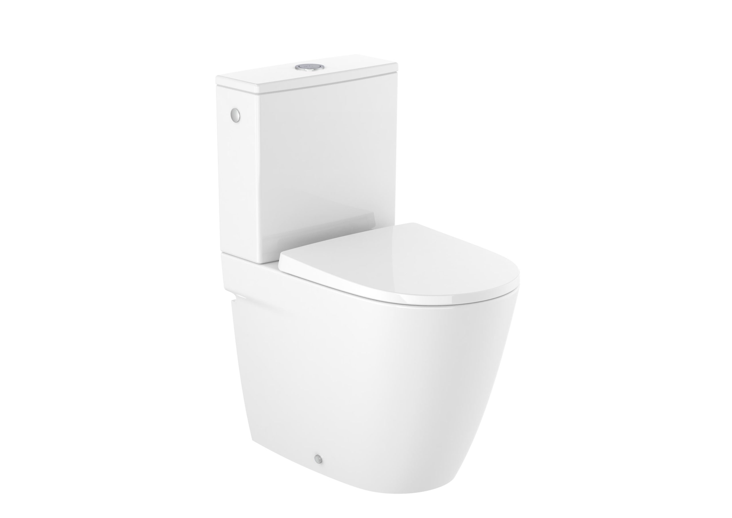 Back to wall vitreous china compact close-coupled Rimless toilet with dual outlet