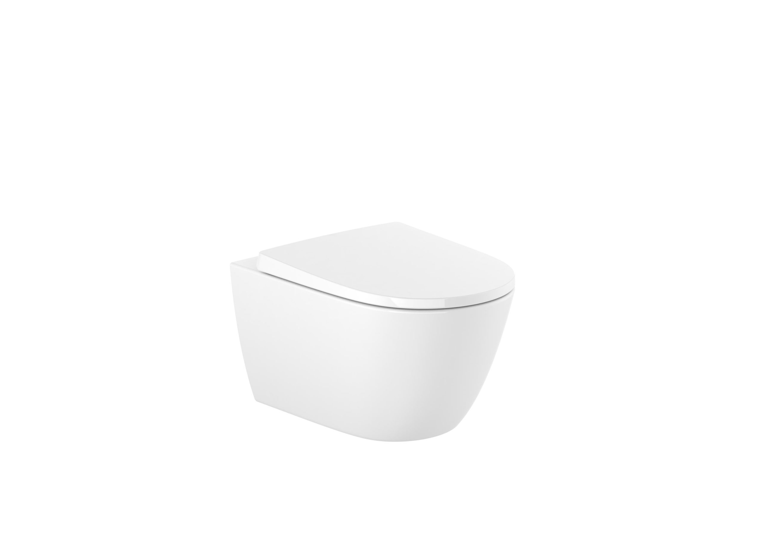 Vitreous china wall-hung Rimless toilet with horizontal outlet