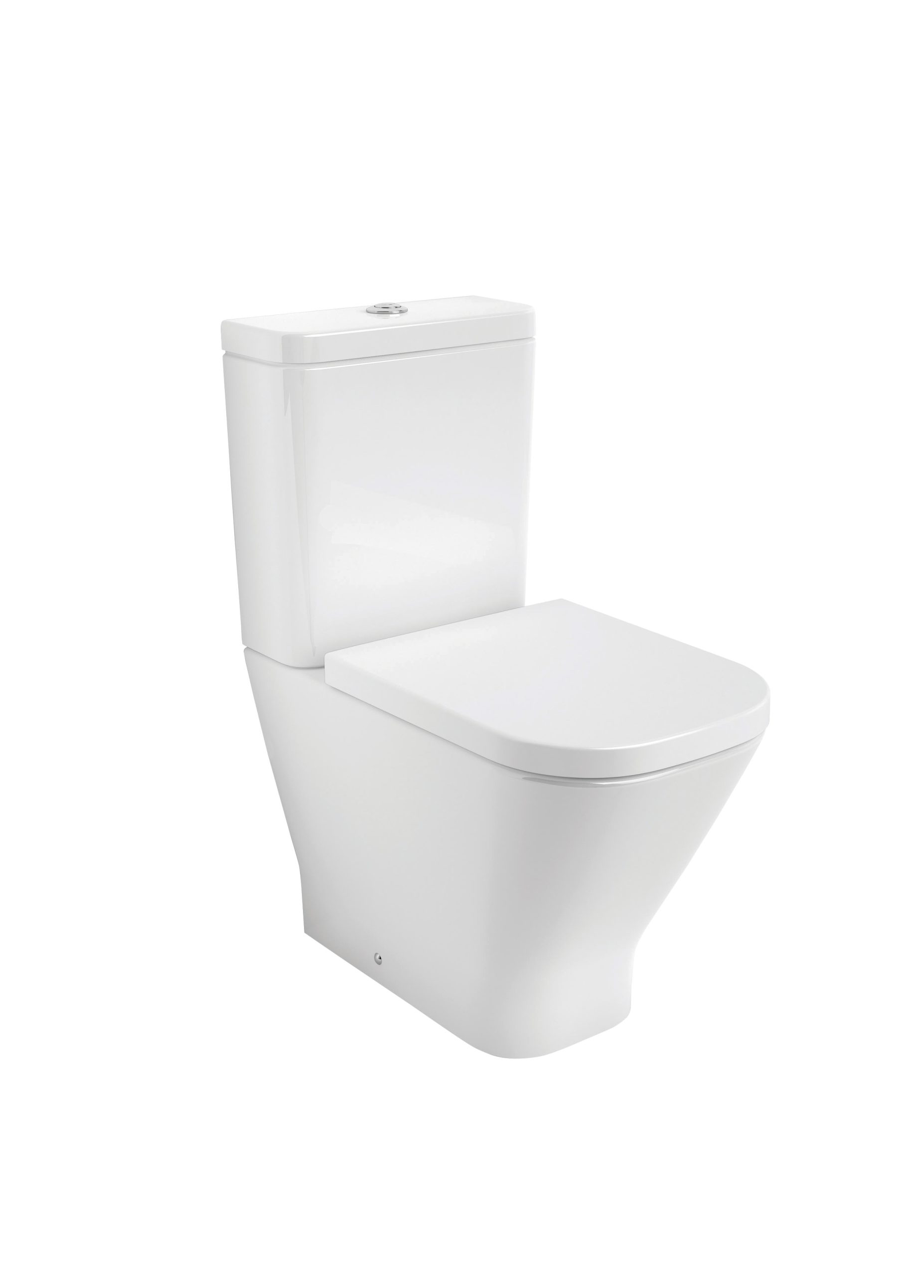Compact back to wall vitreous china Rimless close-coupled WC with dual outlet (no cutout for isolation valve)