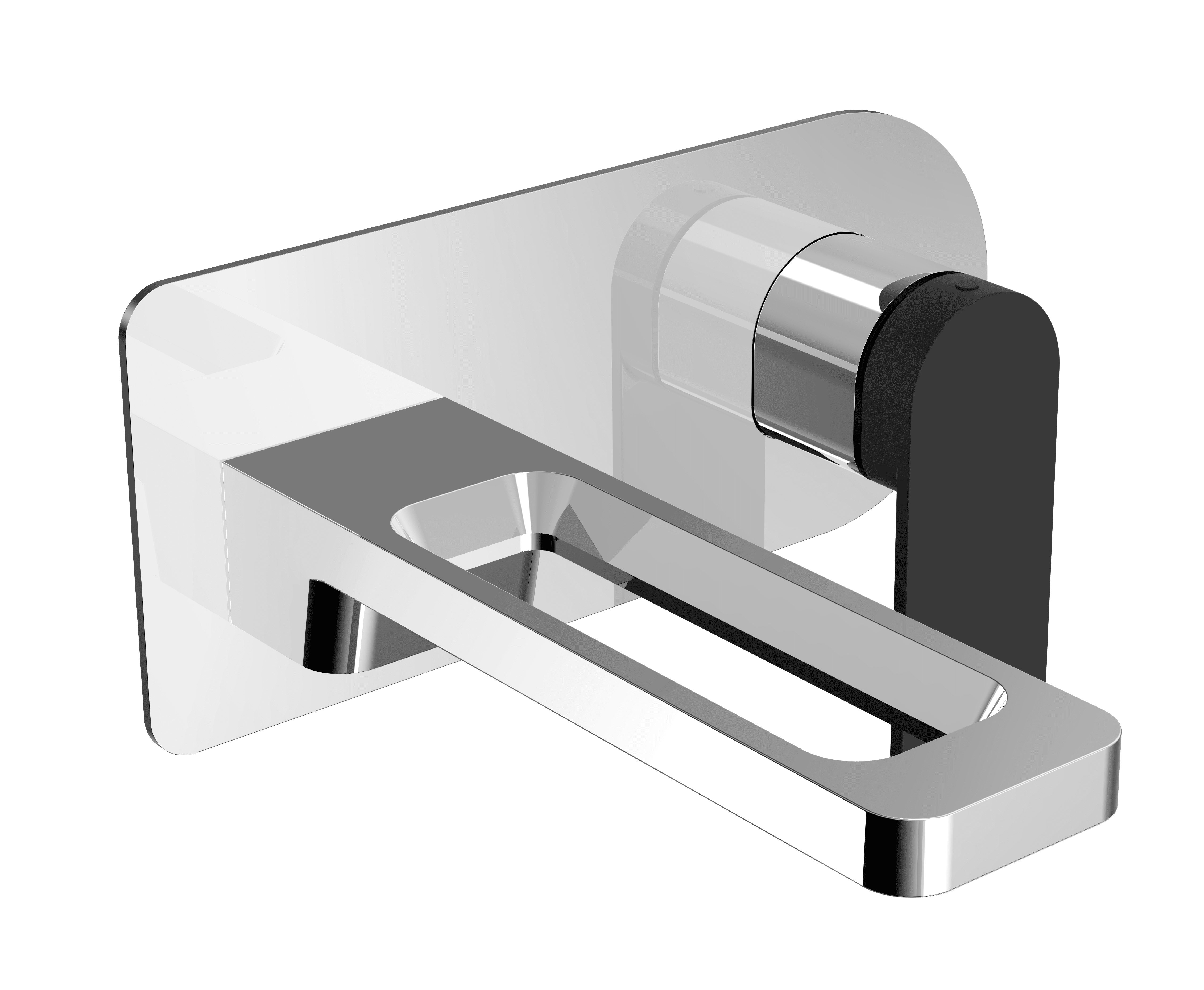 AXEL Single Lever Wall Mounted Basin Mixer, Matt Black Handle AXEL Single Lever Wall Mounted Basin Mixer, Matt Black Handle