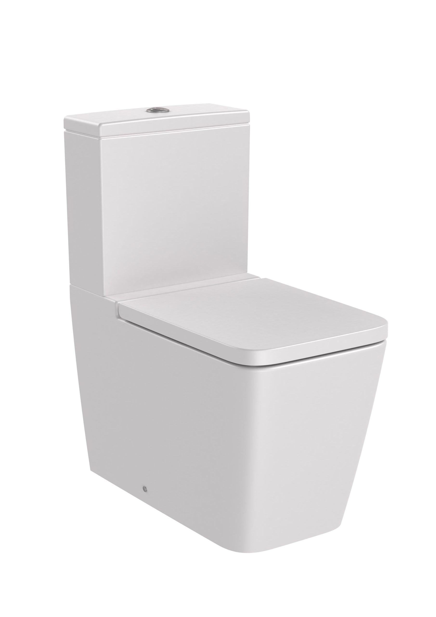 SQUARE - Back to wall vitreous china close-coupled Rimless WC with dual outlet
