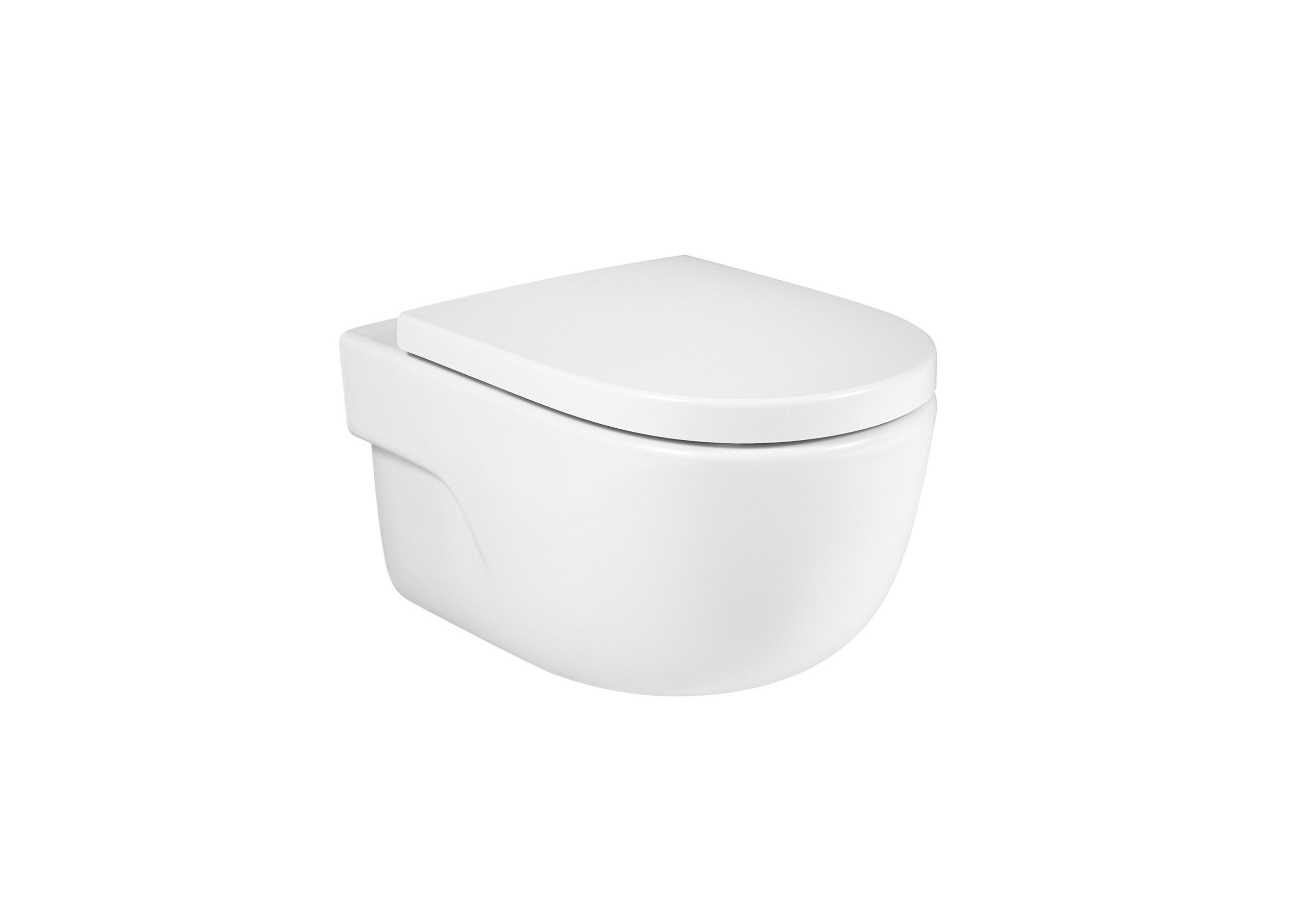 Vitreous china wall-hung Rimless WC with horizontal outlet (Hidden fixations)