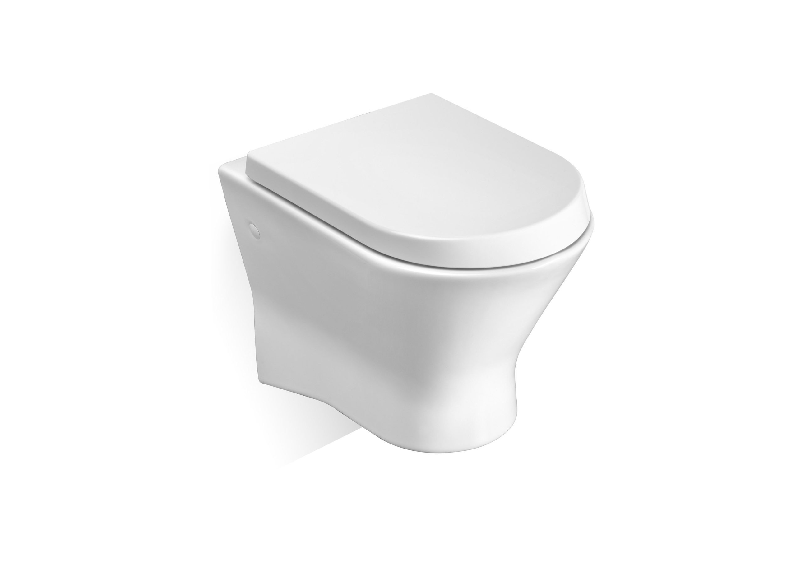 Vitreous china wall-hung WC with horizontal outlet
